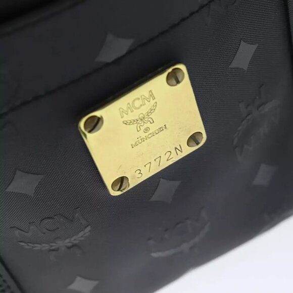 MCM Vicetos Logogram Tote Bag Coated Canvas Black Auth 75146 - Picture 8 of 16